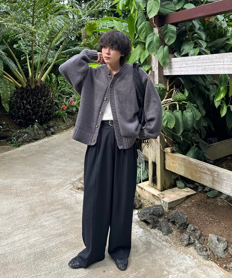 Crew Neck Cardigan【GRAY】 | Mr.Creape