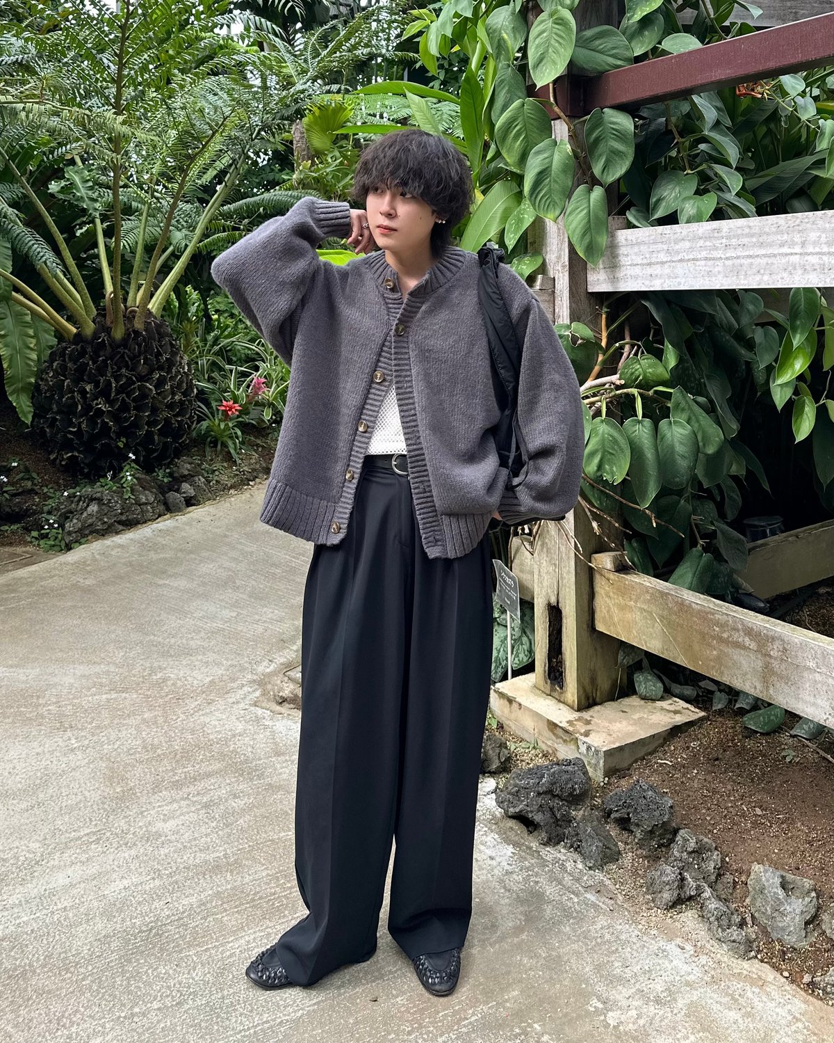 Crew Neck Cardigan【GRAY】 | Mr.Creape