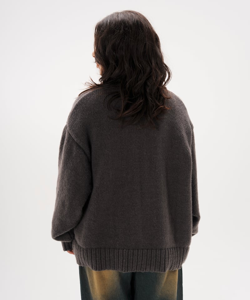 Crew Neck Cardigan【GRAY】 | Mr.Creape