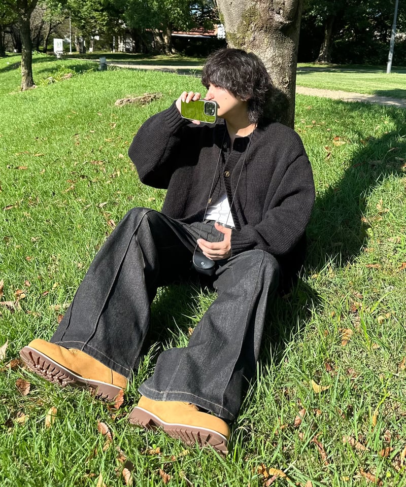 Wide Flare Denim【BLACK】 | Mr.Creape