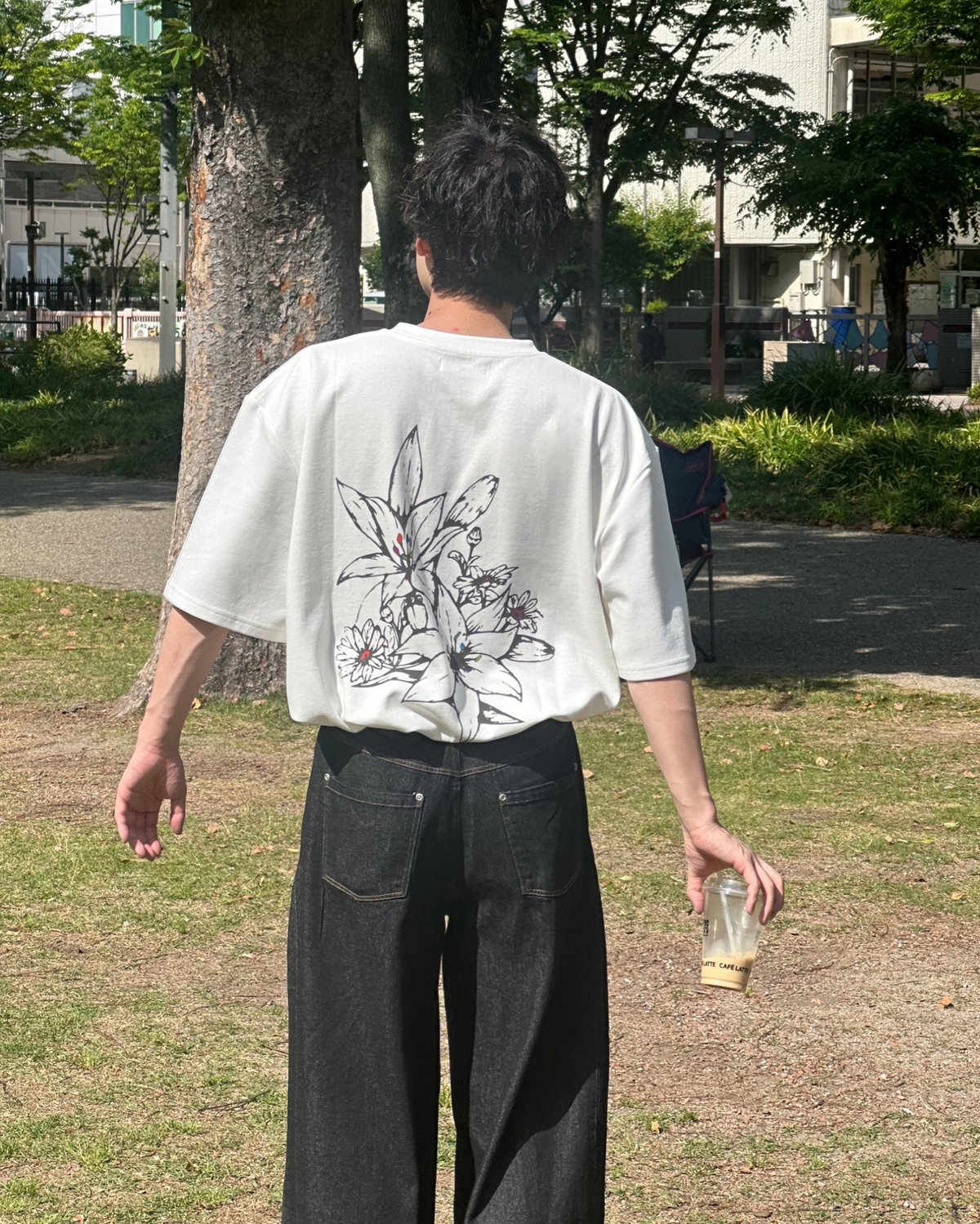 花柄プリントTシャツ【WHITE】 | Mr.Creape