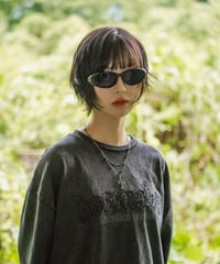 Washed Panel Logo T-Shirt/ウォッシュ加工切り替えロゴTシャツ【BLACK】