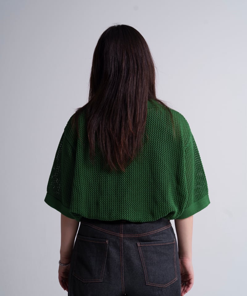 open knit polo【GREEN】 | Mr.Creape open knit polo【GREEN】 | Mr.Creape