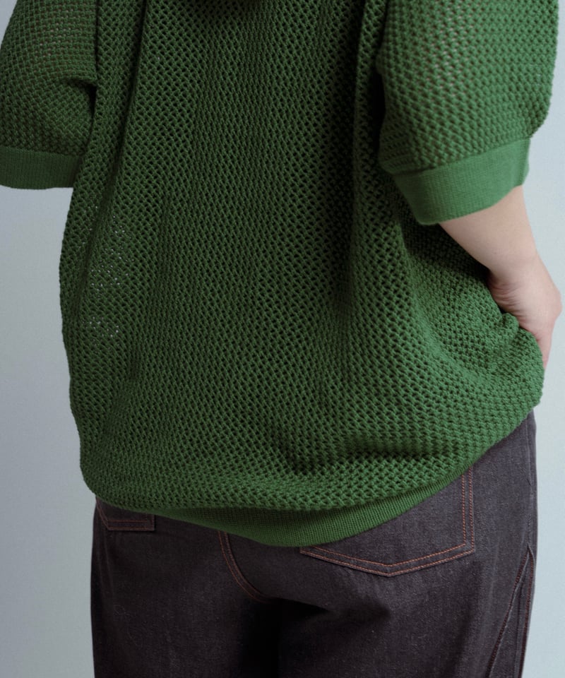 open knit polo【GREEN】 | Mr.Creape open knit polo【GREEN】 | Mr.Creape