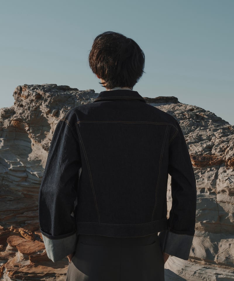 短丈ロールアップデニムジャケット【BLUE】 | Mr.Creape