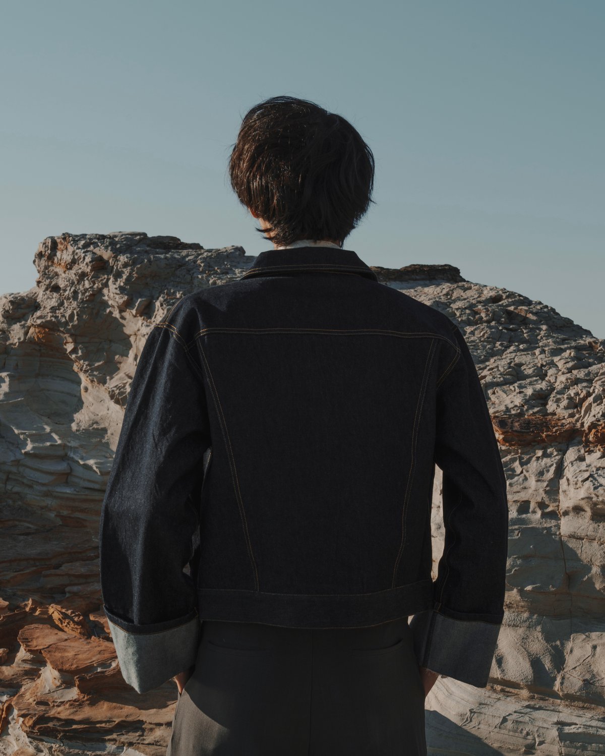 短丈ロールアップデニムジャケット【BLUE】 | Mr.Creape