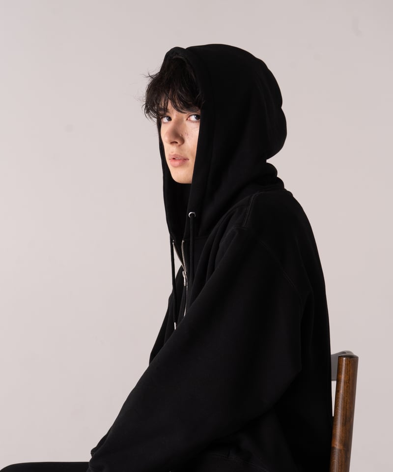 短丈断ズレダメージフルジップパーカー【BLACK】 | Mr.Creape