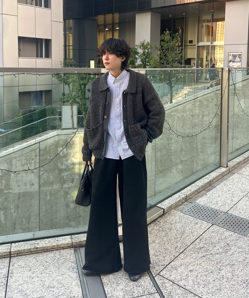 裏起毛ワイドフレアスウェットパンツ【BLACK】 | Mr.Creape