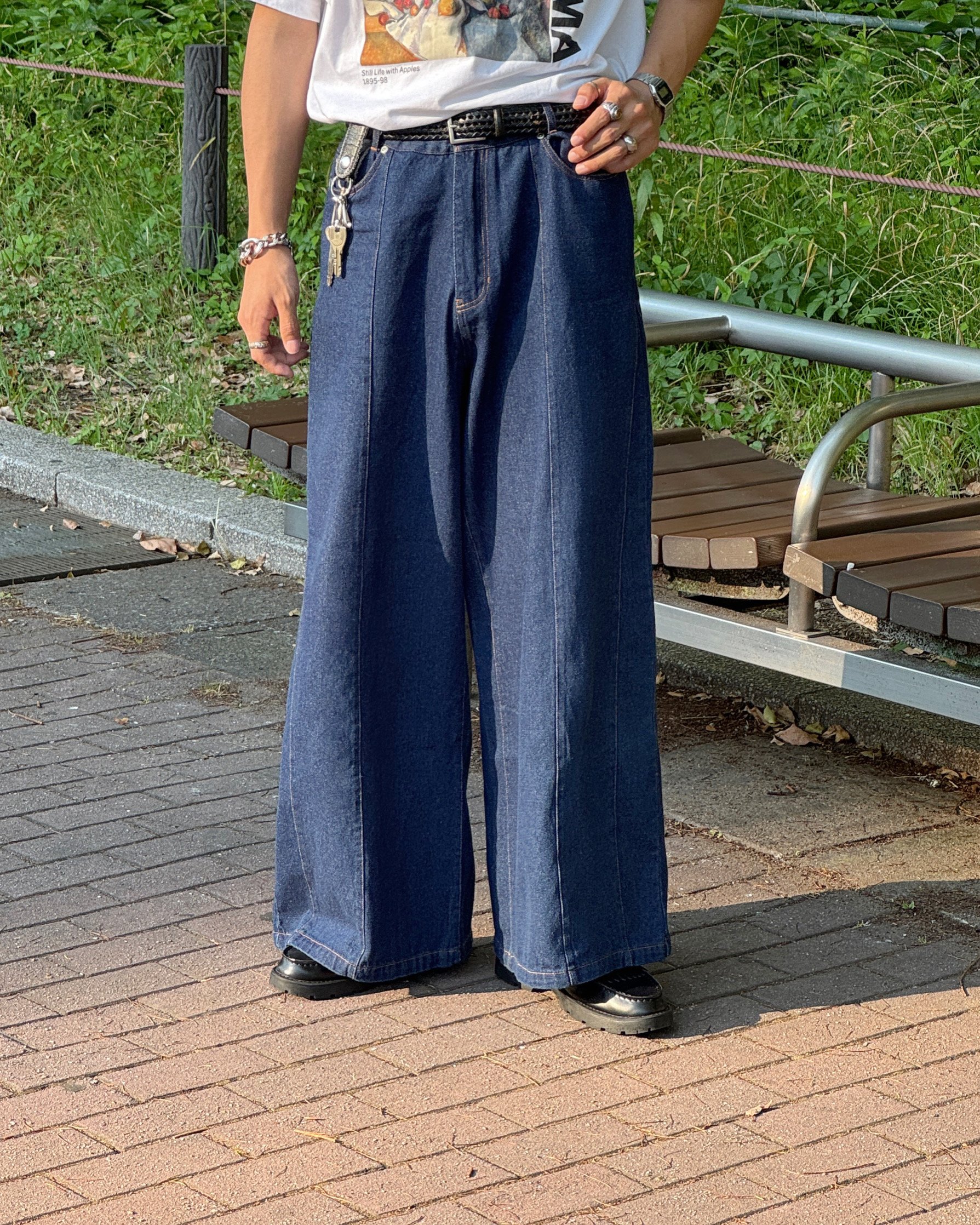 mr.creape ワイドフレアパンツ　BLUE デニムパンツ original