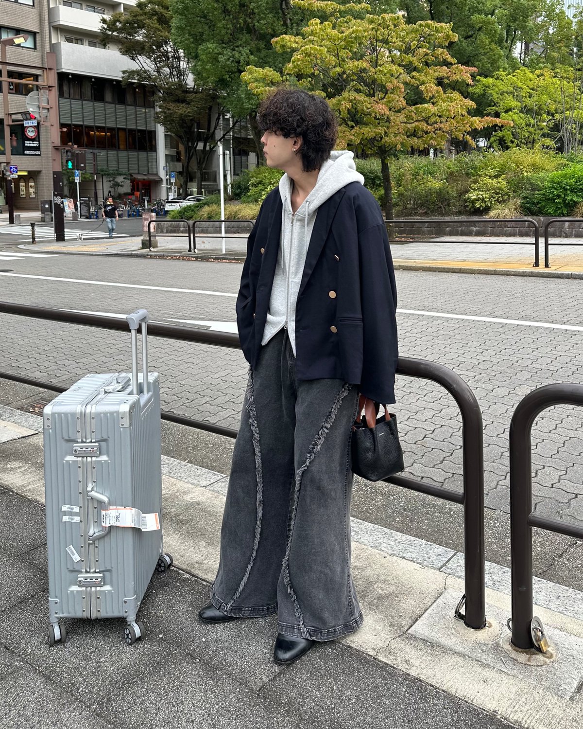 短丈断ズレダメージフルジップパーカー【GRAY】 | Mr.Creape