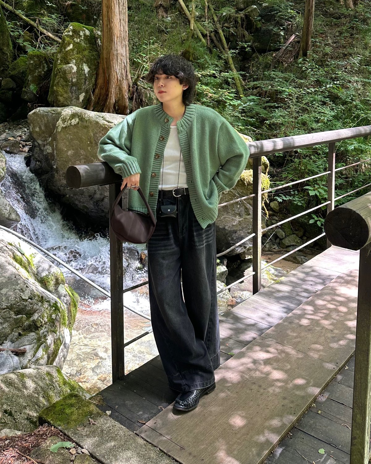 Crew Neck Cardigan【GREEN】 | Mr.Creape