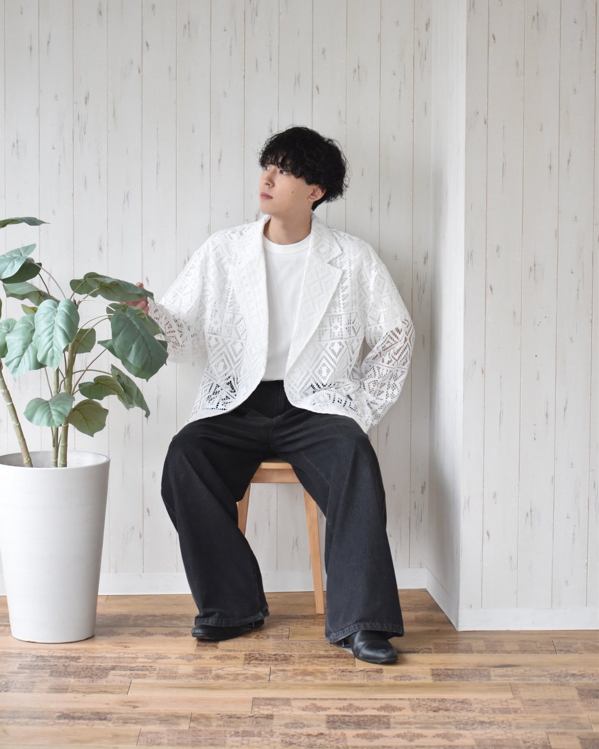 レーステーラードジャケット【WHITE】 | Mr.Creape レーステーラードジャケット【WHITE】 | Mr.Creape