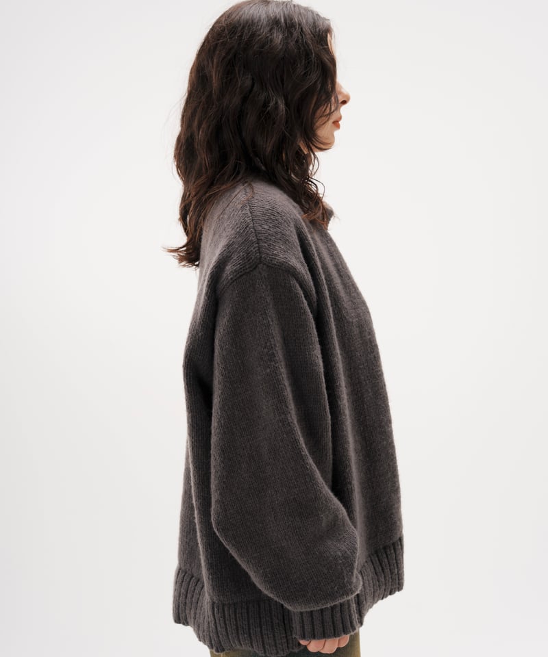 Crew Neck Cardigan【GRAY】 | Mr.Creape