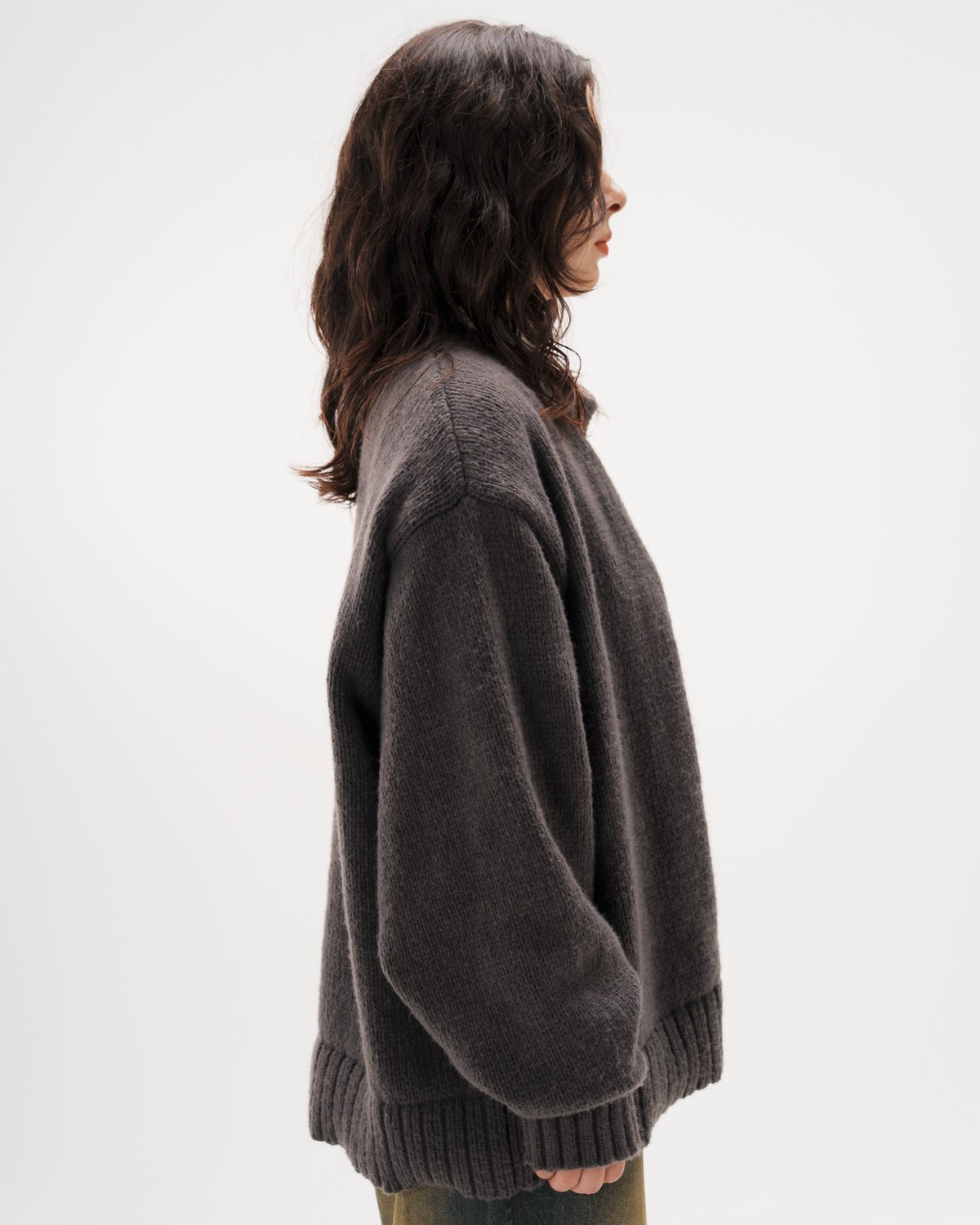 Crew Neck Cardigan【GRAY】 | Mr.Creape