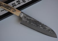 品番　CS201 佐治作　黒ダマスカス三徳包丁 18cm