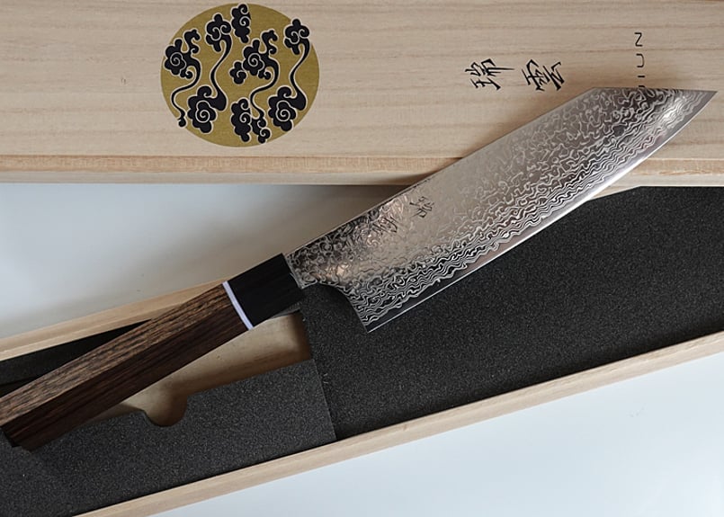 関兼次 瑞雲 三徳包丁 ダマスカス鋼