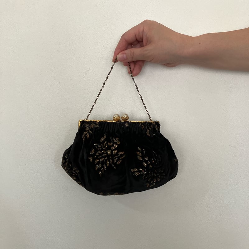 023 ヴィンテージ ベルベットのがま口バッグ | 134 oldbeauty