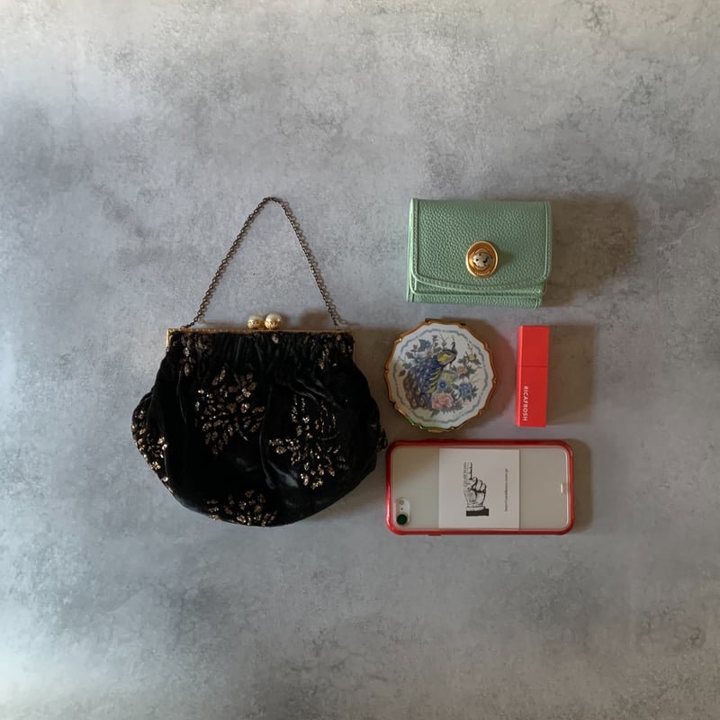 023 ヴィンテージ ベルベットのがま口バッグ | 134 oldbeauty