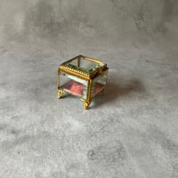 アンティーク　べヴェルドグラスのジュエリーケース