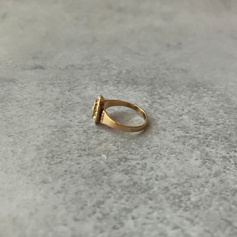 061 アンティーク 「パールに秘めた静かな誓い」パールとゴールドの