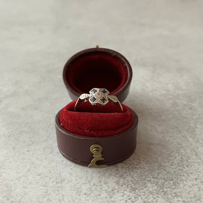 ダイヤとサファイアのアンティークリング アンティークジュエリー アンティークリング サファイア