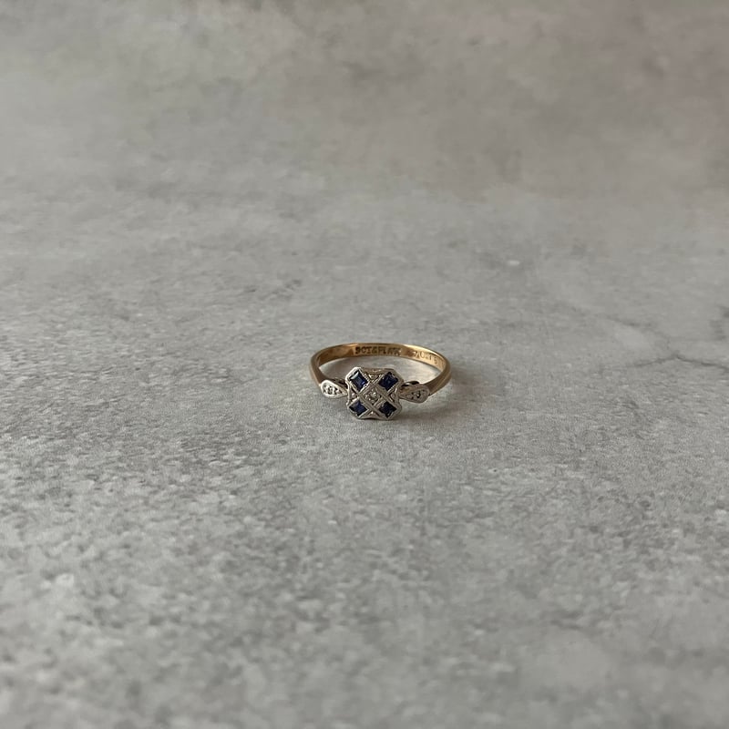 056 アンティーク 「ダイヤモンドとサファイアの星屑」– アールデコの