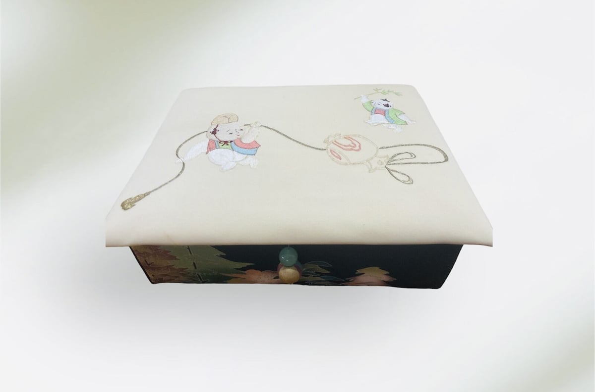 カルトナージュ作品 帯地で作成した箱 カルトナージュ作品 帯地で作成した箱