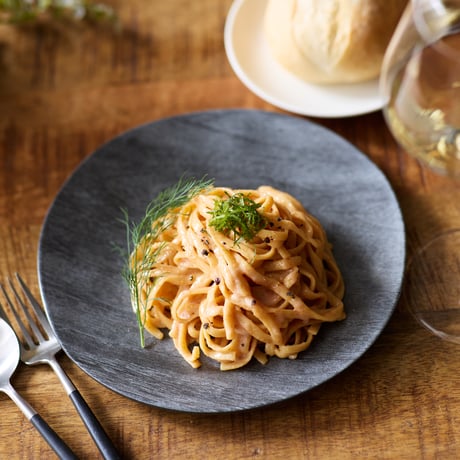 【TSP048】麺QUICK　定番人気　明太子クリームパスタ　1人前　平打ちリングイネ使用