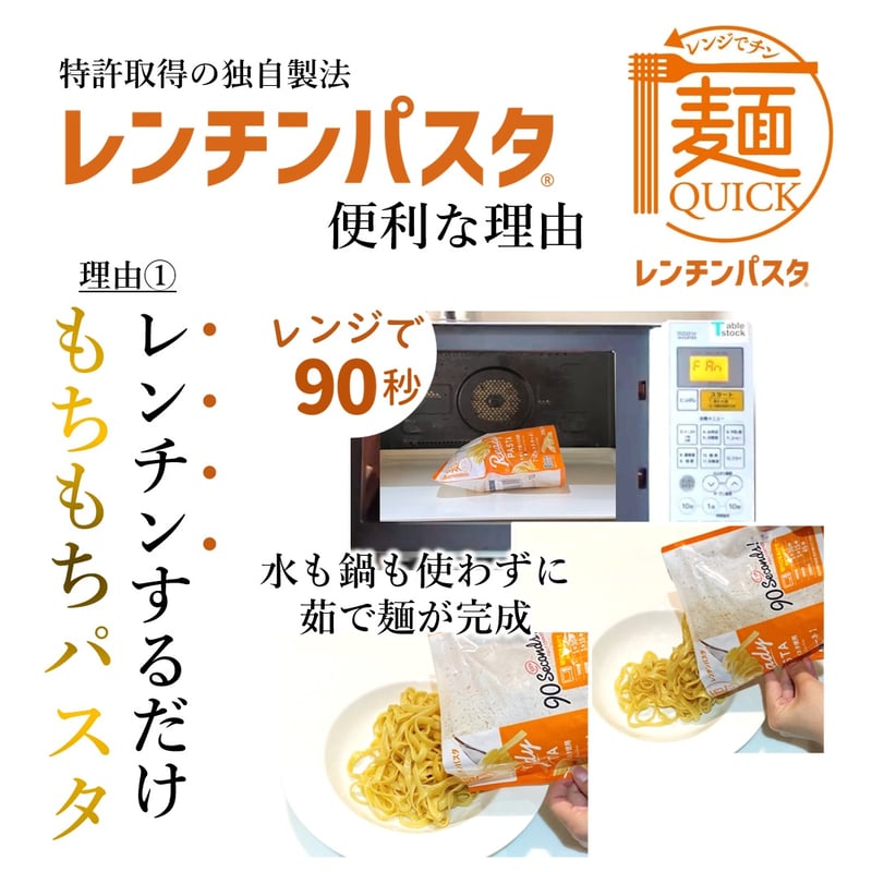 パスタもレンジでチンする時代！【特許取得の独自製法】麺QUICK