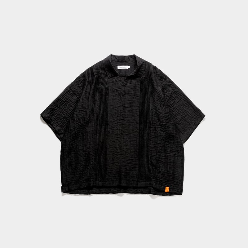タイトブース　ポロシャツ　ブラック　XL ストライプ STRIPE KNIT OPEN POLO - TIGHTBOOTH® タイトブース
