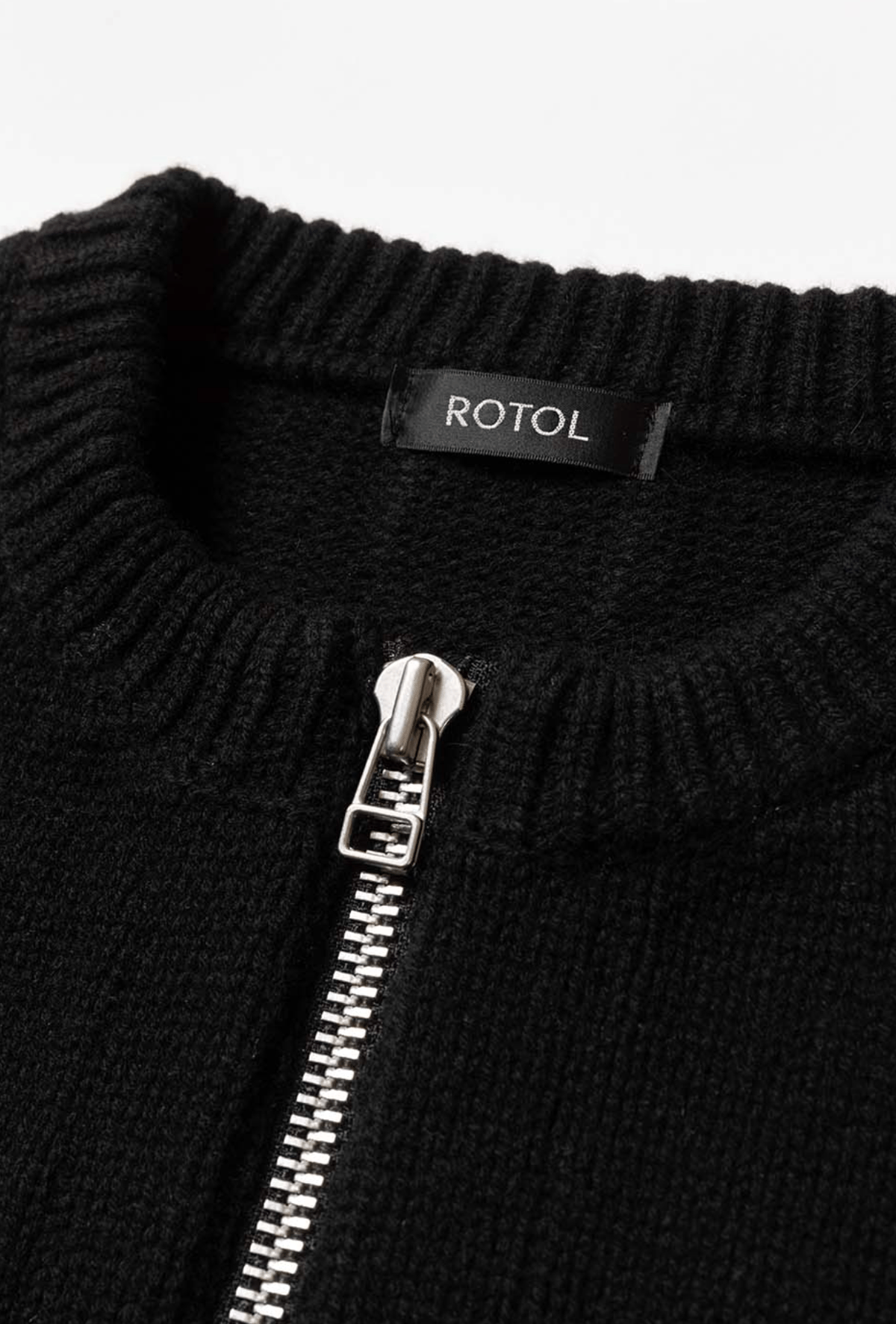 ROTOL ロトル WOOL CASHMERE ZIP KNIT SWEATER ROTOL / WOOL CASHMERE ZIP KNIT SWEATER BLACK