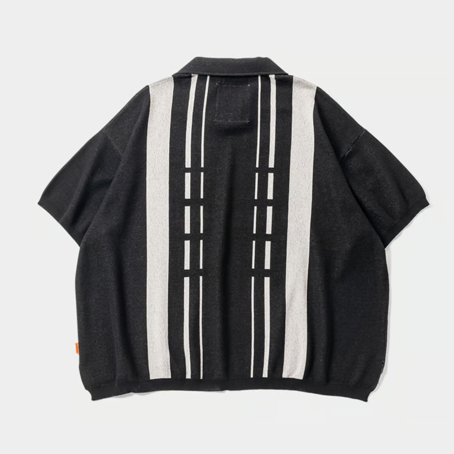トップス STRIPE KNIT OPEN POLO tightbooth STRIPE KNIT OPEN POLO - TIGHTBOOTH® タイトブース
