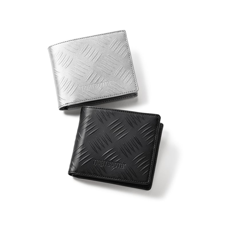 小物 TIGHTBOOTH CHECKERPLATE LEATHERZIPWALLET TIGHTBOOTH］Checker Plate Leather Zip Wallet (2Color