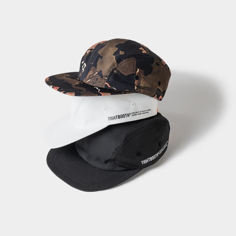 美品 タイトブース RIPSTOP SIDE LOGO CAMP CAP 黒 TIGHTBOOTH（タイトブース）RIPSTOP SIDE LOGO CAMP CAP - birnest