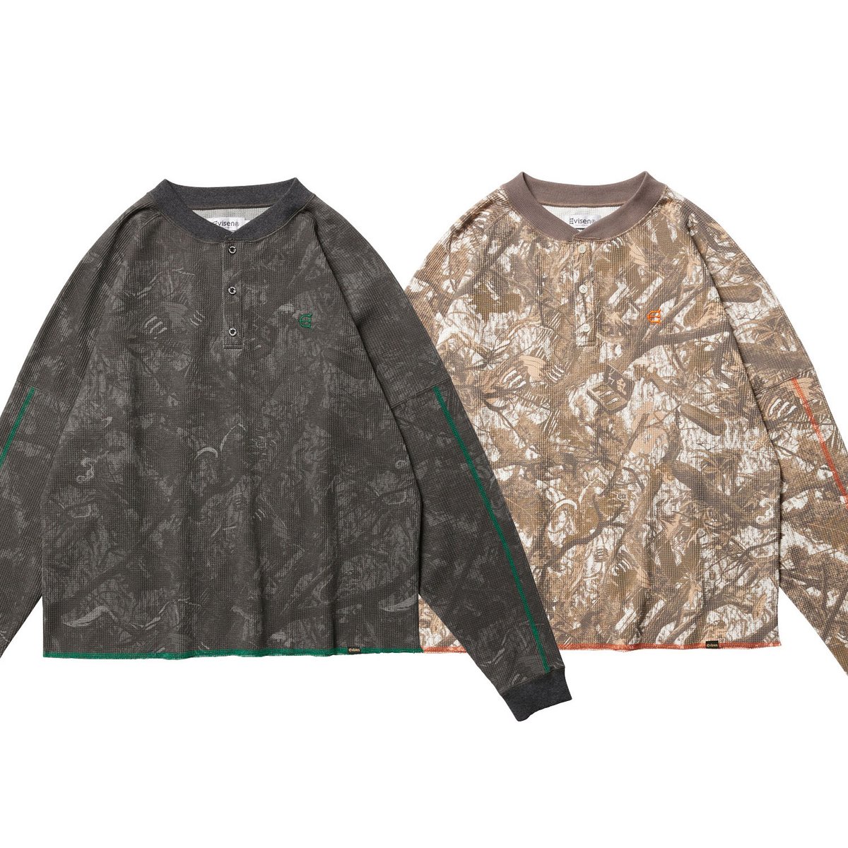 エビセン　SUSHI CAMO HENLEY NECK THERMAL ブラック Evisen Skateboards | エビセンスケートボード | SUSHI CAMO H
