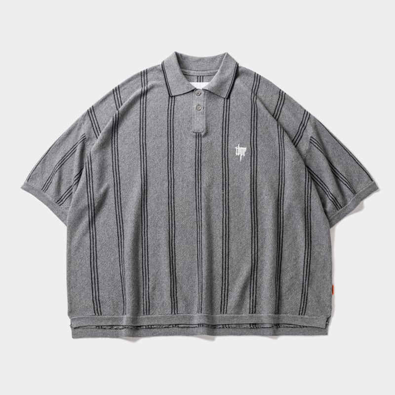 TIGHTBOOTH/ タイトブース ストライプ ニットポロシャツ M 24SS STRIPE KNIT OPEN POLO - TIGHTBOOTH® タイトブース