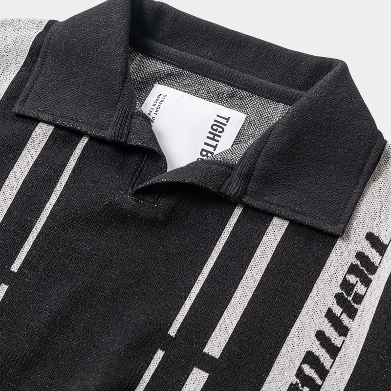 TIGHTBOOTH ブラック ストライプ ポロシャツ fit=scale-down,w=1200