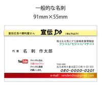 デザイン4号名刺　横　　片面カラー　100枚【標準名刺・送料無料】