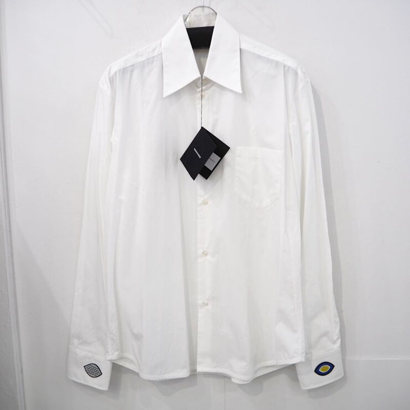 新品 定価57200円 ナマチェコ EYE ワッペン 長袖 シャツ 白