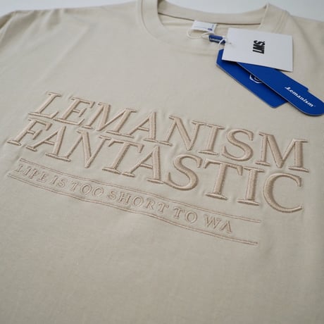 新品 定価8290円 レマニズム ヘビーウエイト フロント 刺繍 Tシャツ ベージュ アイボリー メンズ XL レディース