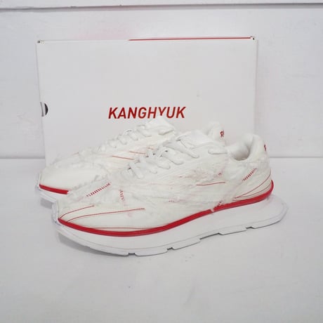 新品 定価6万 リーボック × カンヒョク 24ss CLASSIC LEATHER LTD 再構築 スニーカー 白 ホワイト 赤 レッド メンズ 27cm