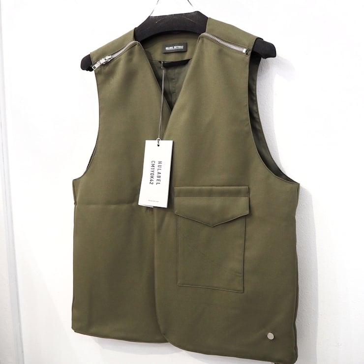 neau ベスト　ジレ　オリーブ 新品 定価48400円 ニューレーベル 春 ジップ ベスト オリーブ カーキ