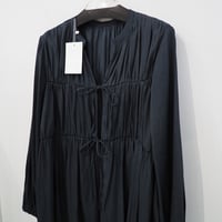 新品 定価12650円 リヴドロワ ギャザー ストリング ツイル ブラウス 紺 ネイビー レディース M L S