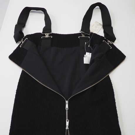 新品 定価46200円 ウィムガゼット 24aw 秋冬 ZIP サスペンダー ワンピース スカート 黒 ブラック 36 レディース S