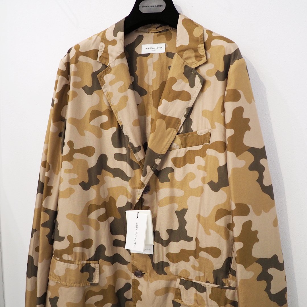 新品 定価171600円 ドリスヴァンノッテン 22ss 春夏 シルク カモフラ
