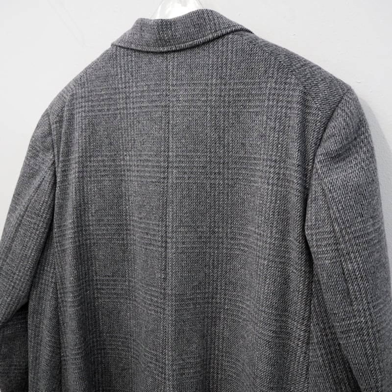 sulvam チェック柄 ロングコート グレー