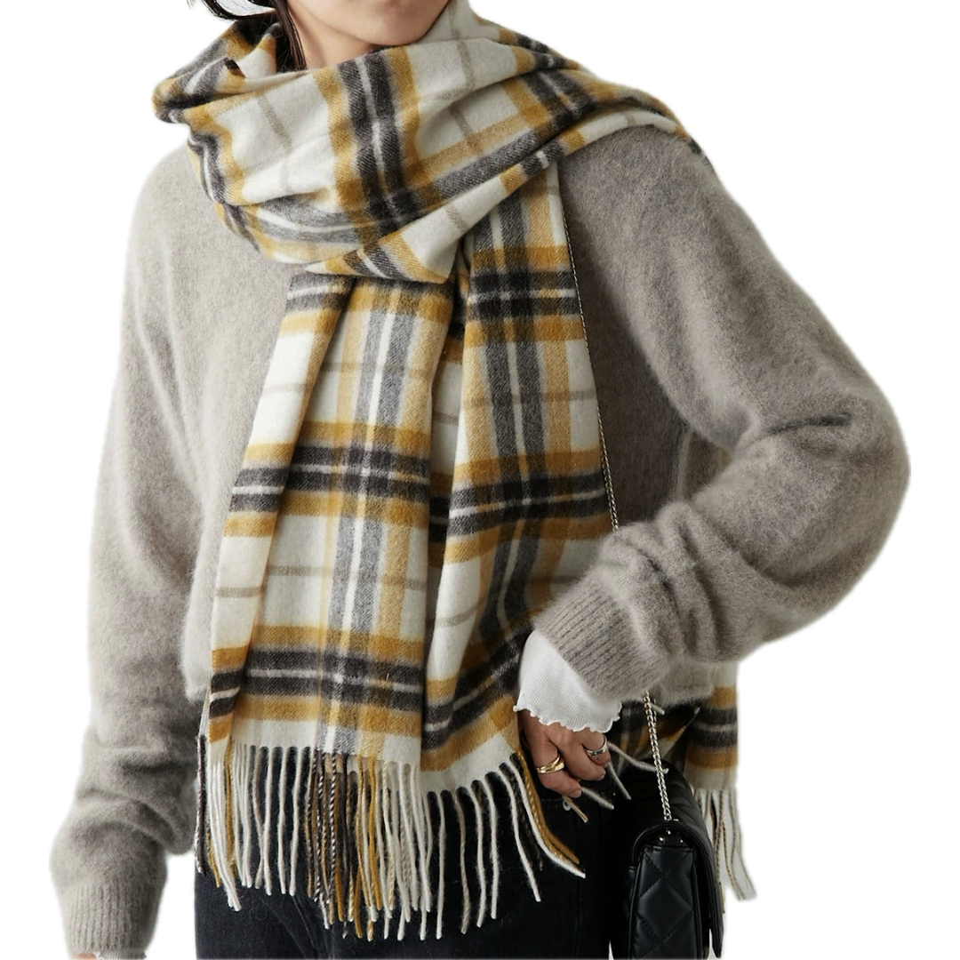 【新品】GALLARDAGALANTE カシミア　マフラー　チャコールグレー 新品】GALLARDAGALANTE カシミア マフラー チャコールグレー