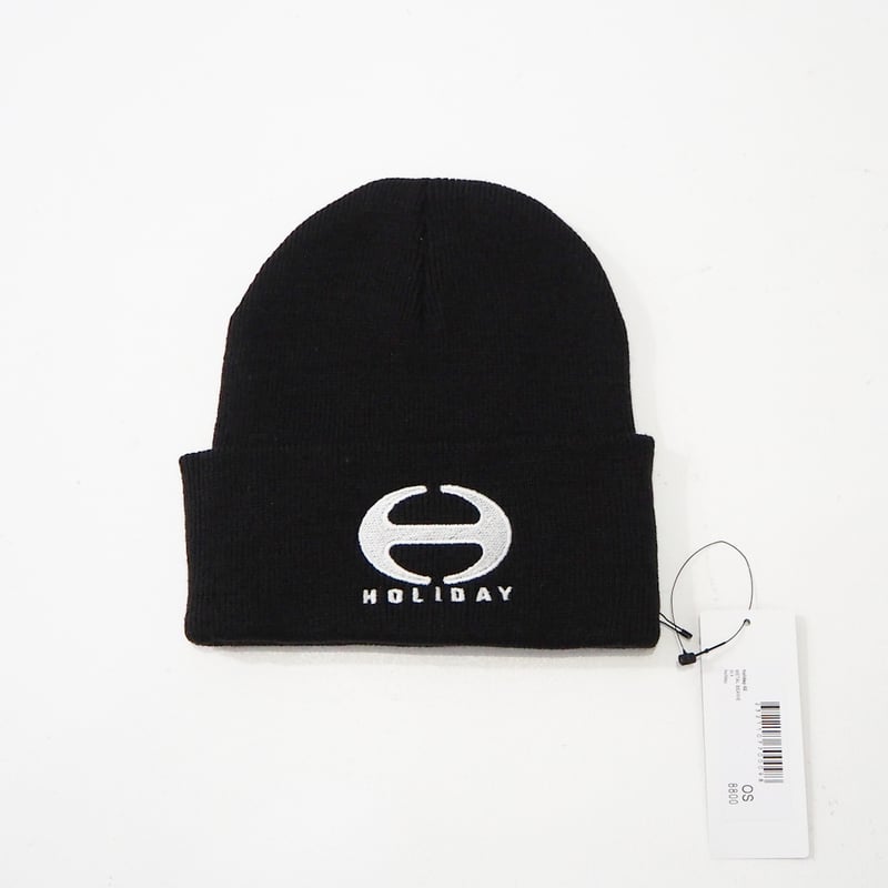 新品 定価8800円 ホリデイ 23aw 秋冬 ロゴ & メタル 刺繍 ビーニー 黒