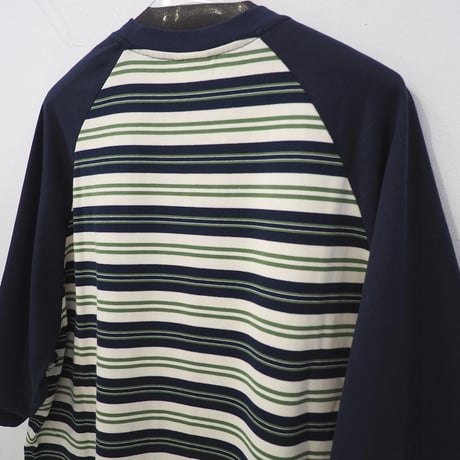 新品 XL 定価8490円 クラウドシティ ラグランスリーブ ボーダー Tシャツ 紺 ネイビー 緑 グリーン メンズ
