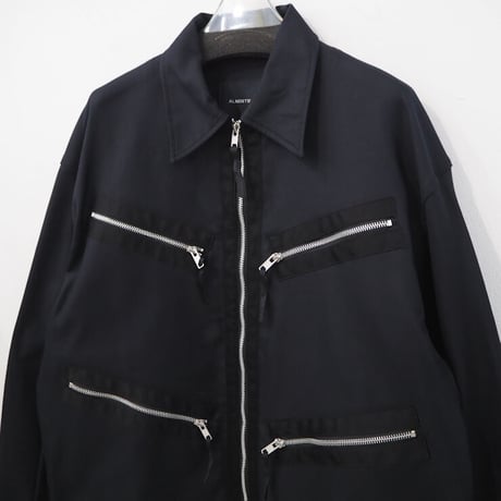 新品 almostblack 21aw ジップ シャツ 白 サイズ2